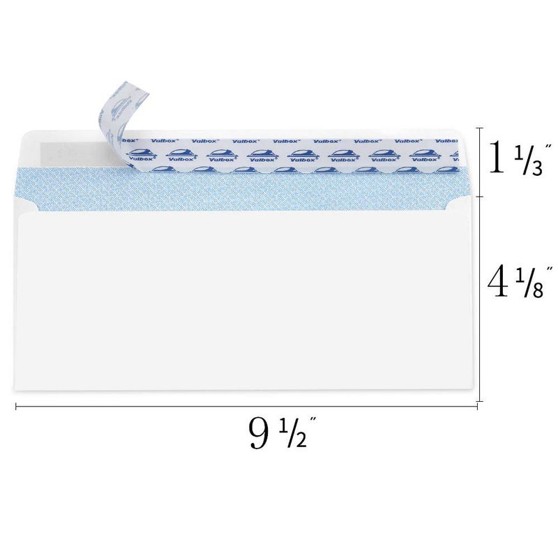 ValBox #10 Security Envelopes Self Seal, No. 10 Windowless Security Tint Pattern, Secure Mailing Envelopes, 4-1/8x9-1/2 Inches, 24 LB White Business Envelopes, 200 Count - Image 2